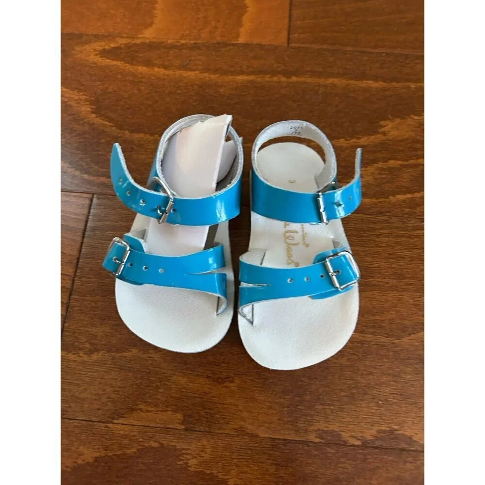 Salt Water Sandals Baby/Toddler‎ Girls 3 Hoy Shoe Surfer Shiny Turquoise NEW